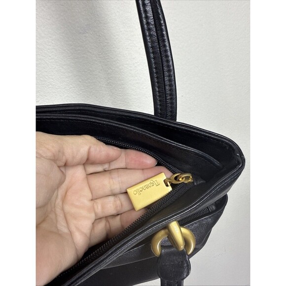 (X3) Tignanello leather  Vintage, Y2K black & gold Shoulder Bag - Picture 8 of 16